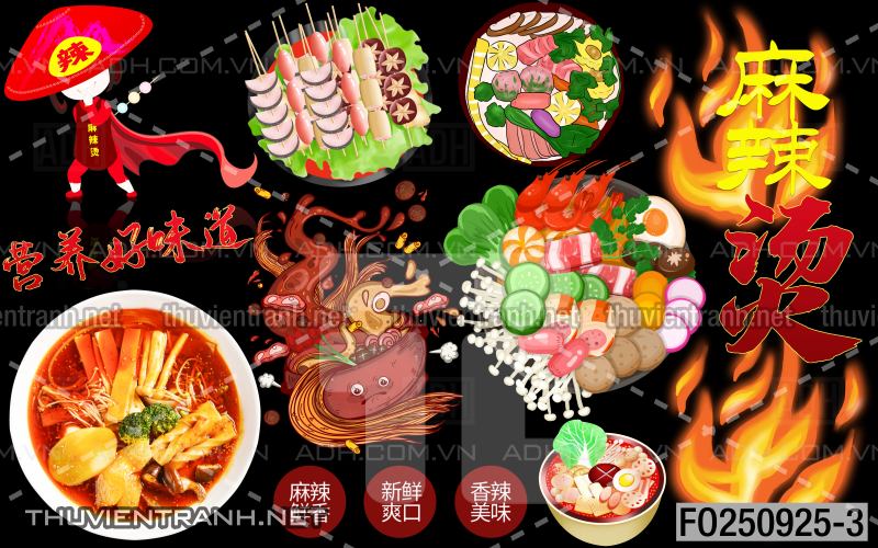 Tranh dán tường quán ăn vặt, lẩu nướng - Kết quả tìm kiếm tranh tường