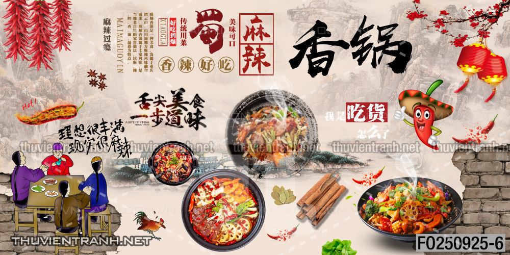Tranh dán tường quán ăn vặt, lẩu nướng - Kết quả tìm kiếm tranh tường