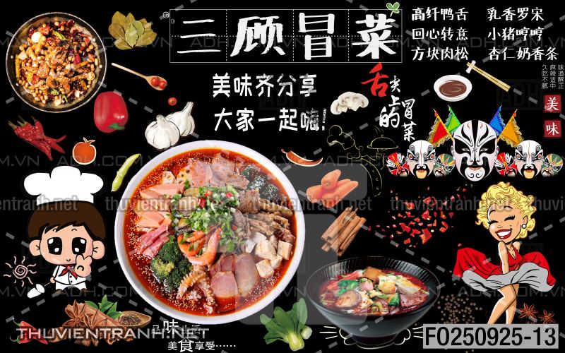 Tranh dán tường quán ăn vặt, lẩu nướng - Kết quả tìm kiếm tranh tường