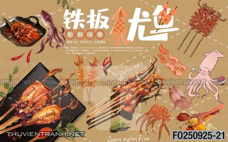Tranh dán tường quán ăn vặt, lẩu nướng - Kết quả tìm kiếm tranh tường