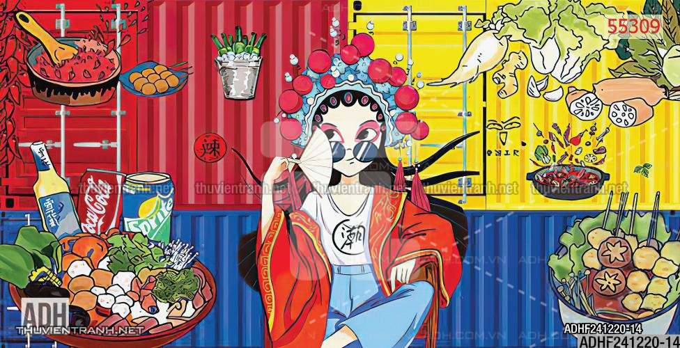 Tranh dán tường quán ăn lẩu nướng - Kết quả tìm kiếm tranh tường