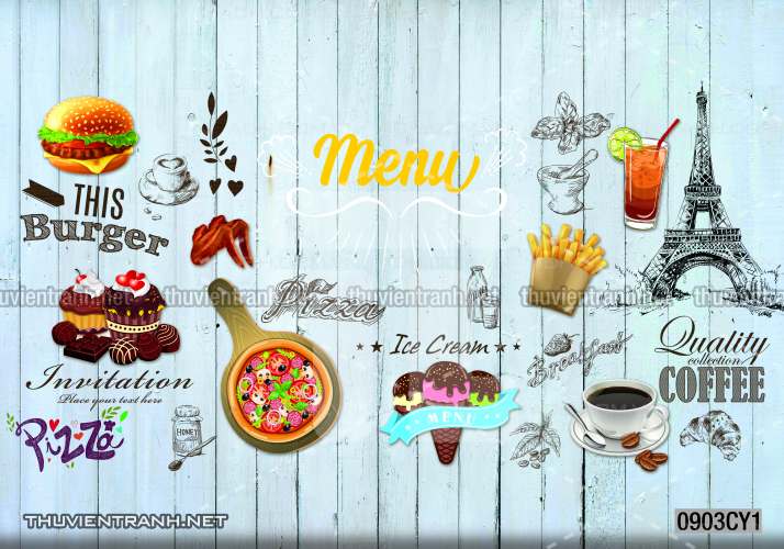 Tranh dán tường quán ăn Vặt, Pizza - Kết quả tìm kiếm tranh tường