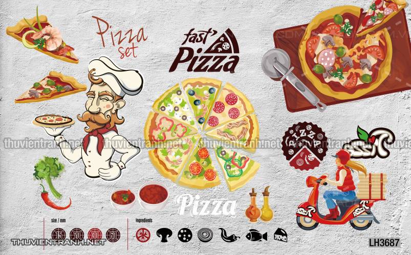  Tranh dán tường bánh Pizza - Kết quả tìm kiếm tranh tường