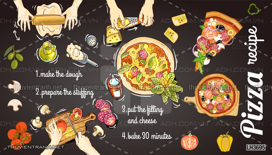  Tranh dán tường bánh Pizza - Kết quả tìm kiếm tranh tường