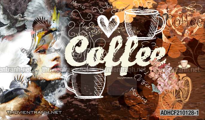 Tranh dán tường Quán Cafe - Tranh tường chất lượng cao