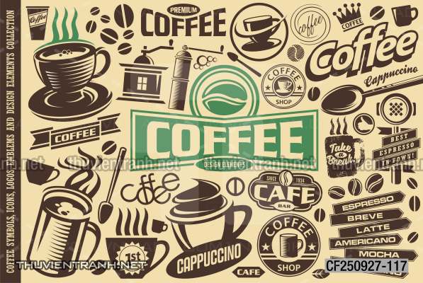 Tranh dán tường Quán Cafe - Tranh tường chất lượng cao