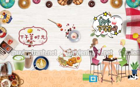  Tranh dán tường Cafe - Tranh tường chất lượng cao