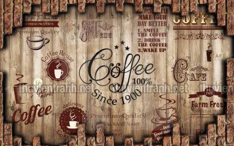  Tranh dán tường Cafe - Tranh tường chất lượng cao