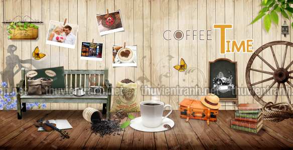  Tranh dán tường Cafe - Tranh tường chất lượng cao