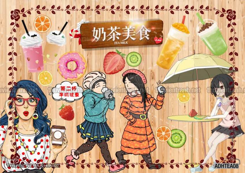  Tranh dán tường  Nước ép hoa quả - Tranh tường chất lượng cao
