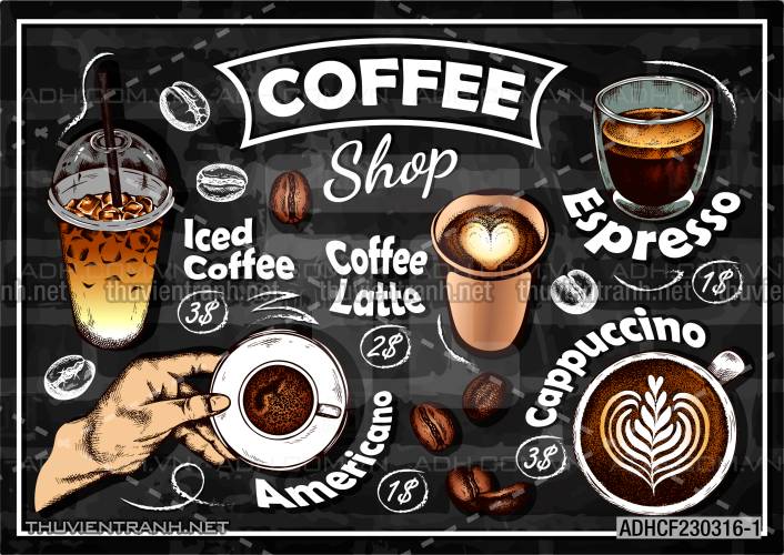 Tranh dán tường Cafe, tranh dán tường quán cafe - Tranh tường chất lượng cao