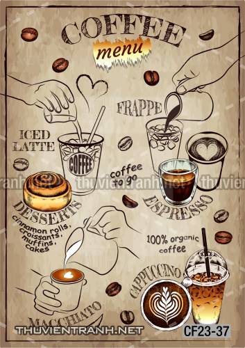  Tranh dán tường Cafe, tranh dán tường quán cafe - Tranh tường chất lượng cao