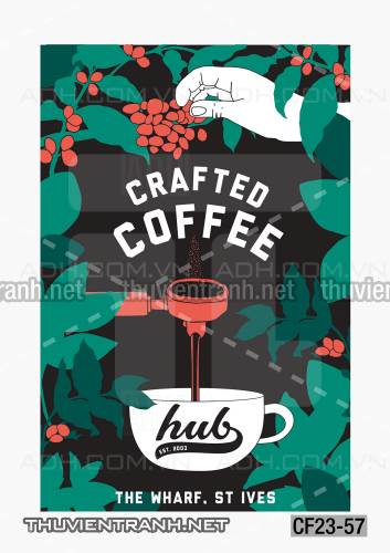  Tranh dán tường Cafe, tranh dán tường quán cafe - Tranh tường chất lượng cao