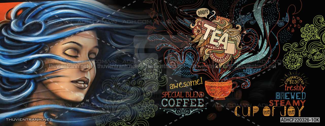  Tranh dán tường Cafe, tranh dán tường quán cafe - Tranh tường chất lượng cao