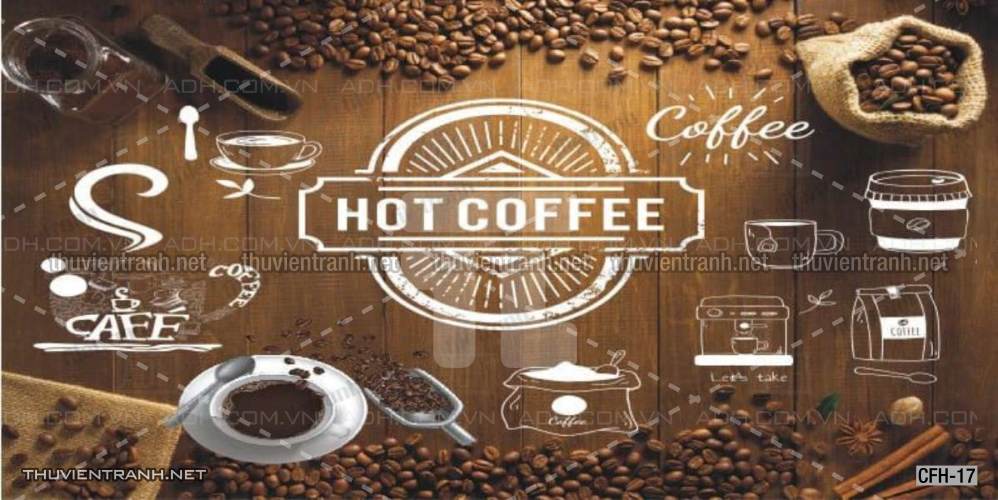 Tranh dán tường Quán Cafe, Trà Chanh, Trà sữa - Tranh tường chất lượng cao