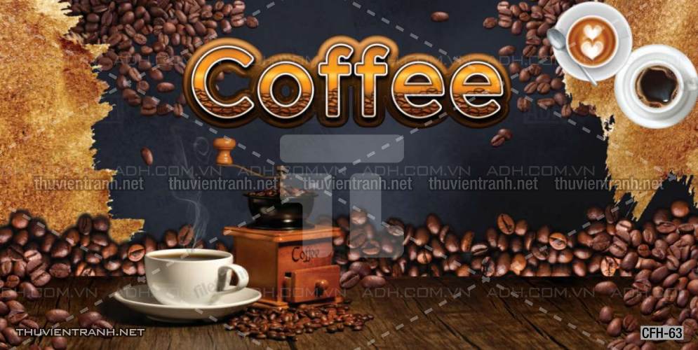 Tranh dán tường Quán Cafe, Trà Chanh, Trà sữa - Tranh tường chất lượng cao