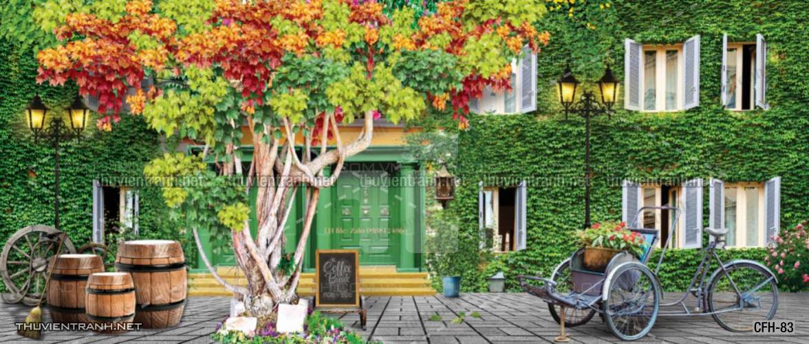Tranh dán tường Quán Cafe, Trà Chanh, Trà sữa - Tranh tường chất lượng cao