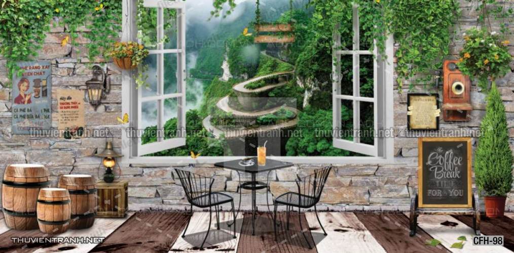 Tranh dán tường Quán Cafe, Trà Chanh, Trà sữa - Kết quả tìm kiếm tranh tường