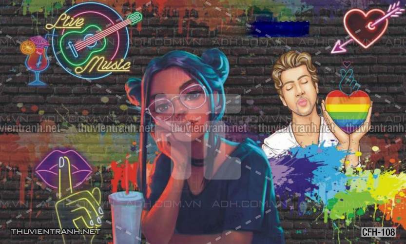 Tranh dán tường Quán Cafe, Trà Chanh, Trà sữa - Kết quả tìm kiếm tranh tường