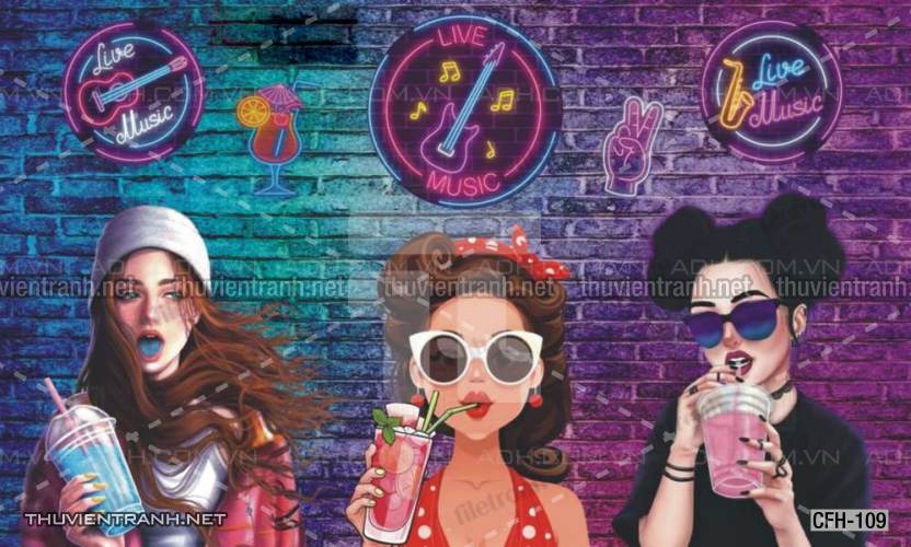 Tranh dán tường Quán Cafe, Trà Chanh, Trà sữa - Kết quả tìm kiếm tranh tường