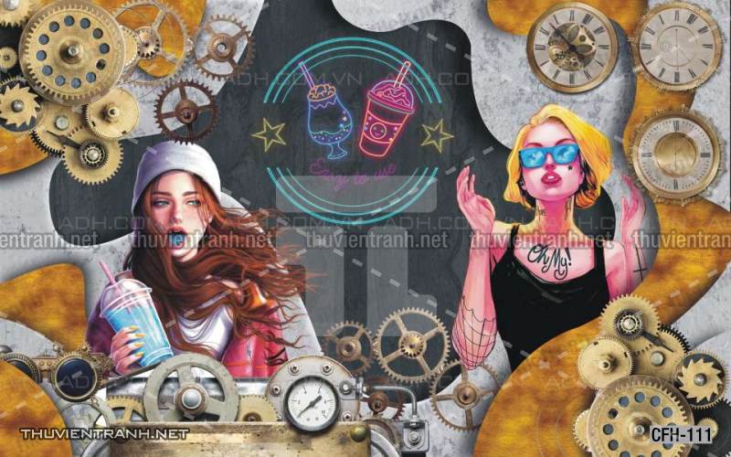 Tranh dán tường Quán Cafe, Trà Chanh, Trà sữa - Kết quả tìm kiếm tranh tường
