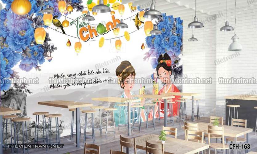 Tranh dán tường Quán Cafe, Trà Chanh, Trà sữa - Kết quả tìm kiếm tranh tường