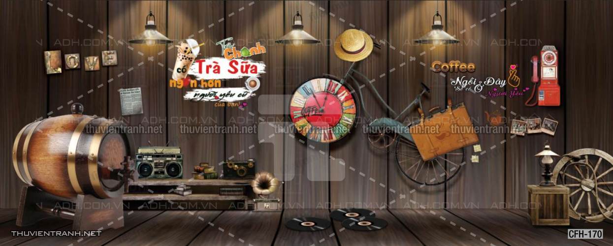  Tranh dán tường Quán Cafe, Trà Chanh, Trà sữa - Kết quả tìm kiếm tranh tường