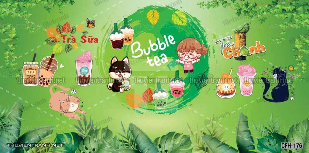  Tranh dán tường Quán Cafe, Trà Chanh, Trà sữa - Kết quả tìm kiếm tranh tường