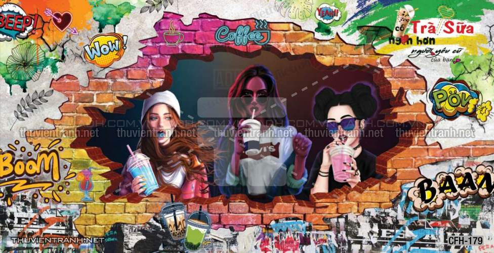  Tranh dán tường Quán Cafe, Trà Chanh, Trà sữa - Kết quả tìm kiếm tranh tường