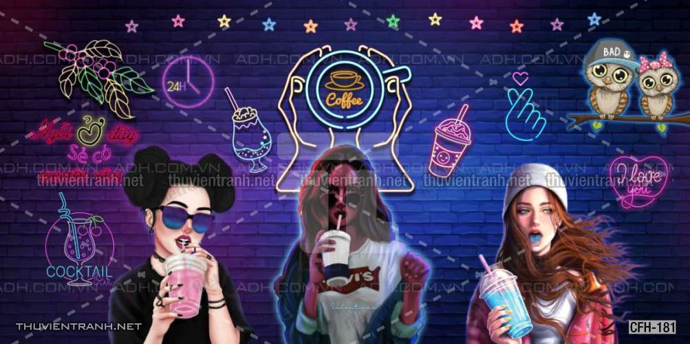  Tranh dán tường Quán Cafe, Trà Chanh, Trà sữa - Kết quả tìm kiếm tranh tường