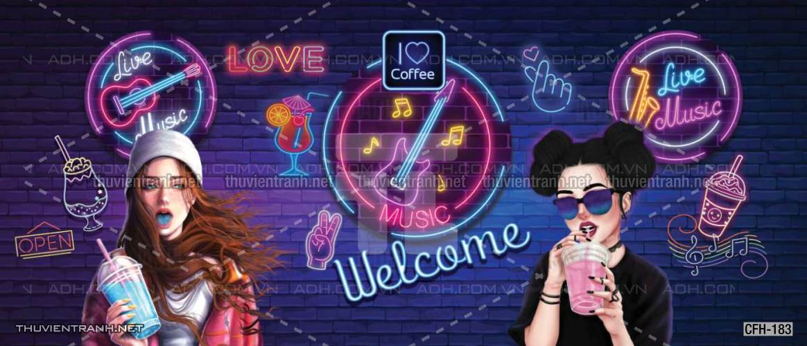  Tranh dán tường Quán Cafe, Trà Chanh, Trà sữa - Kết quả tìm kiếm tranh tường