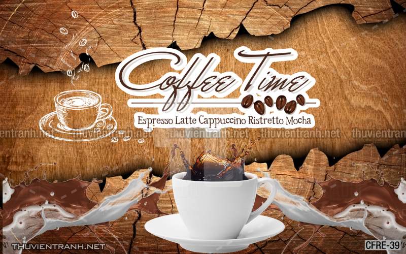  Tranh dán tường Cafe, tranh dán tường quán cafe phong cách hoài cổ (Retro) - Tranh tường chất lượng cao