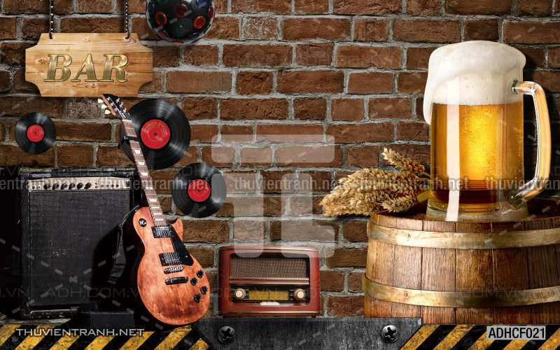  Tranh dán tường Cafe, tranh dán tường quán cafe phong cách cũ, cổ. - Tranh tường chất lượng cao