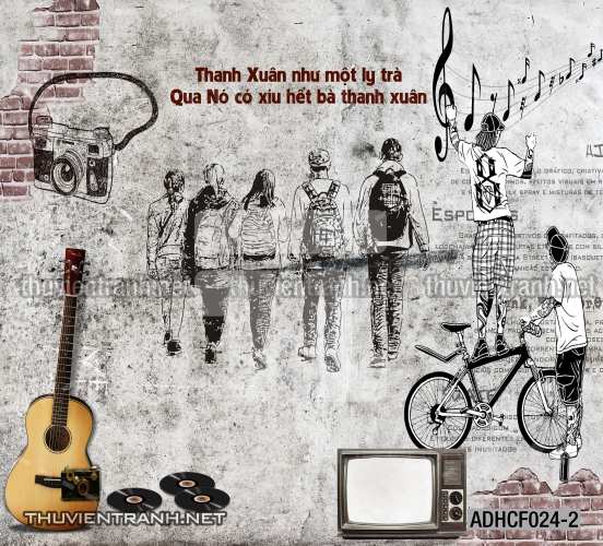  Tranh dán tường Cafe, tranh dán tường quán cafe phong cách cũ, cổ. - Tranh tường chất lượng cao
