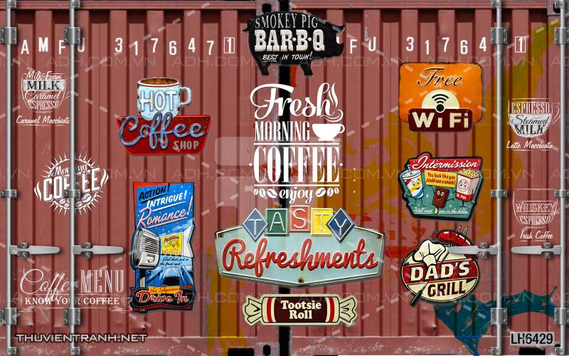 Tranh dán tường Quán  Cafe - Kết quả tìm kiếm tranh tường