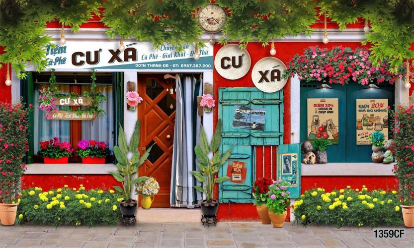  Tranh dán tường CAFE Phố Xưa,  - Tranh tường chất lượng cao