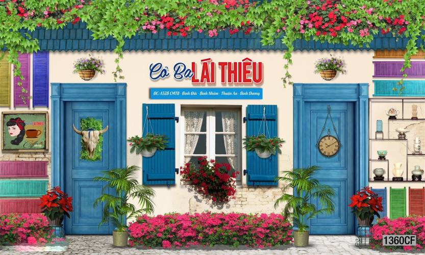  Tranh dán tường CAFE Phố Xưa,  - Tranh tường chất lượng cao