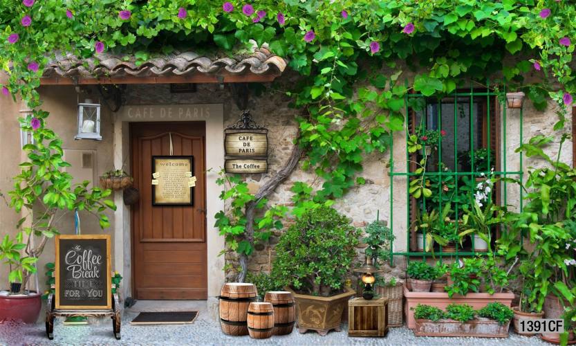  Tranh dán tường CAFE Phố Xưa - Tranh tường chất lượng cao