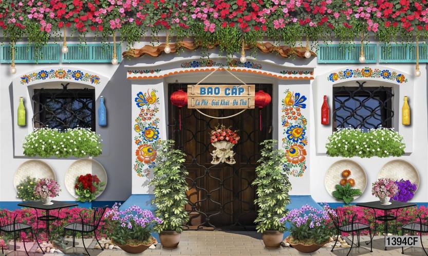  Tranh dán tường CAFE Phố Xưa - Tranh tường chất lượng cao