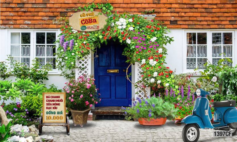  Tranh dán tường CAFE Phố Xưa - Tranh tường chất lượng cao