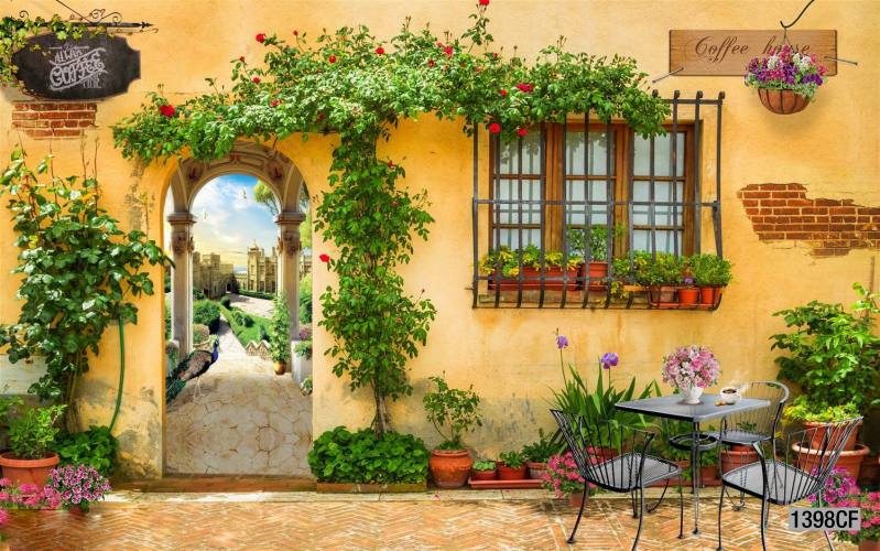  Tranh dán tường CAFE Phố Xưa - Tranh tường chất lượng cao