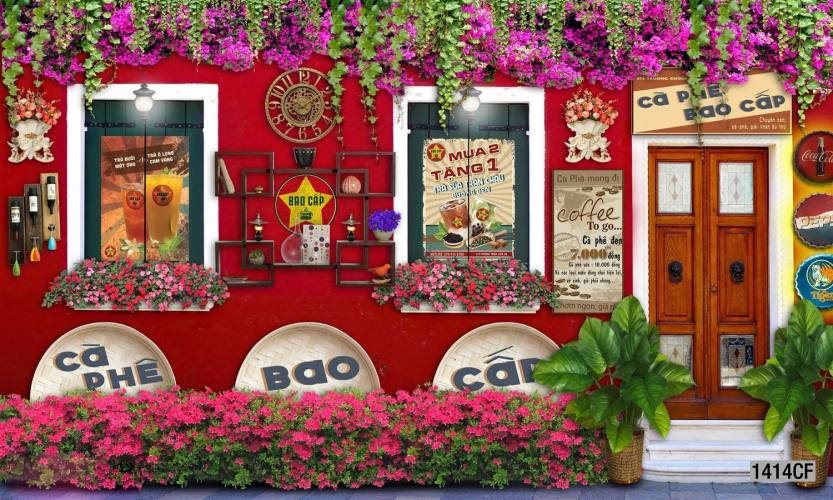  Tranh dán tường CAFE Phố Xưa - Tranh tường chất lượng cao