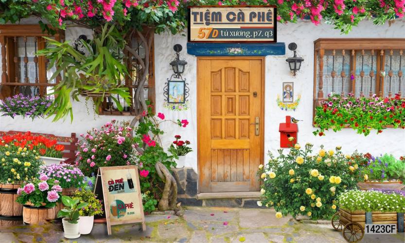  Tranh dán tường CAFE Phố Xưa - Tranh tường chất lượng cao