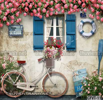 Tranh dán tường CAFE Phố Xưa - Tranh tường chất lượng cao