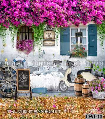 Tranh dán tường CAFE Phố Xưa - Tranh tường chất lượng cao