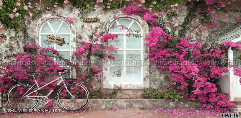 Tranh dán tường CAFE Phố Xưa - Tranh tường chất lượng cao