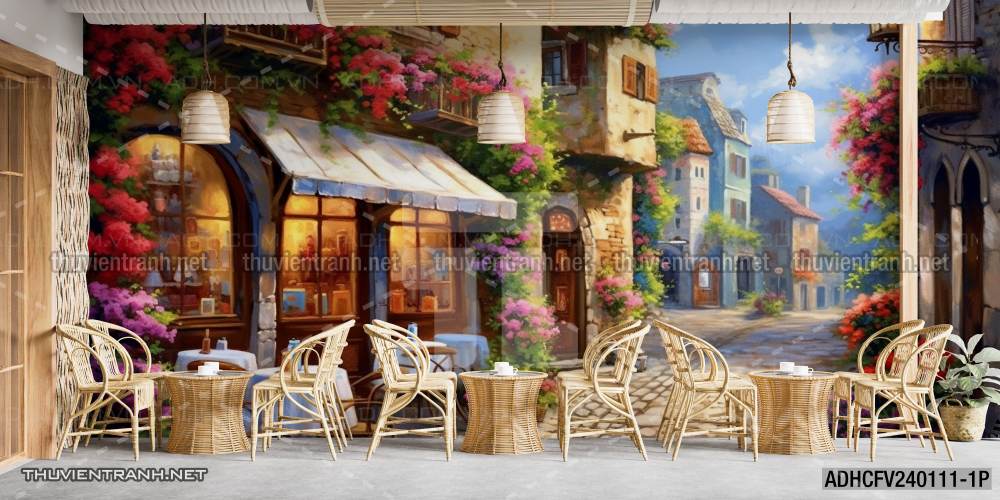 Tranh dán tường ngõ phố Châu ÂU, phố cổ Châu Âu - Kết quả tìm kiếm tranh tường