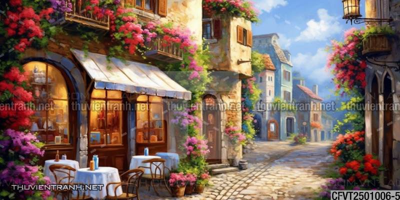 Tranh dán tường ngõ phố Châu ÂU, phố cổ Châu Âu - Kết quả tìm kiếm tranh tường