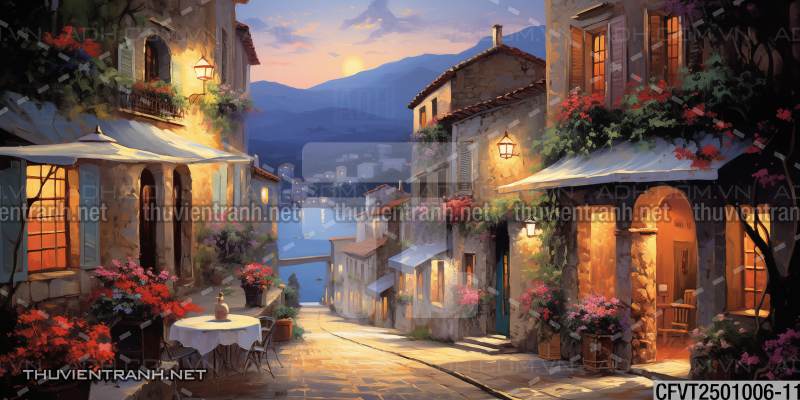 Tranh dán tường ngõ phố Châu ÂU, phố cổ Châu Âu - Kết quả tìm kiếm tranh tường