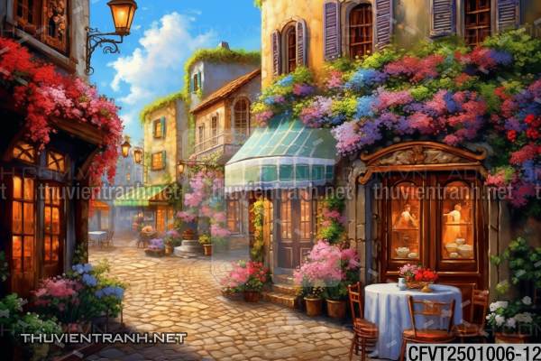 Tranh dán tường ngõ phố Châu ÂU, phố cổ Châu Âu - Kết quả tìm kiếm tranh tường